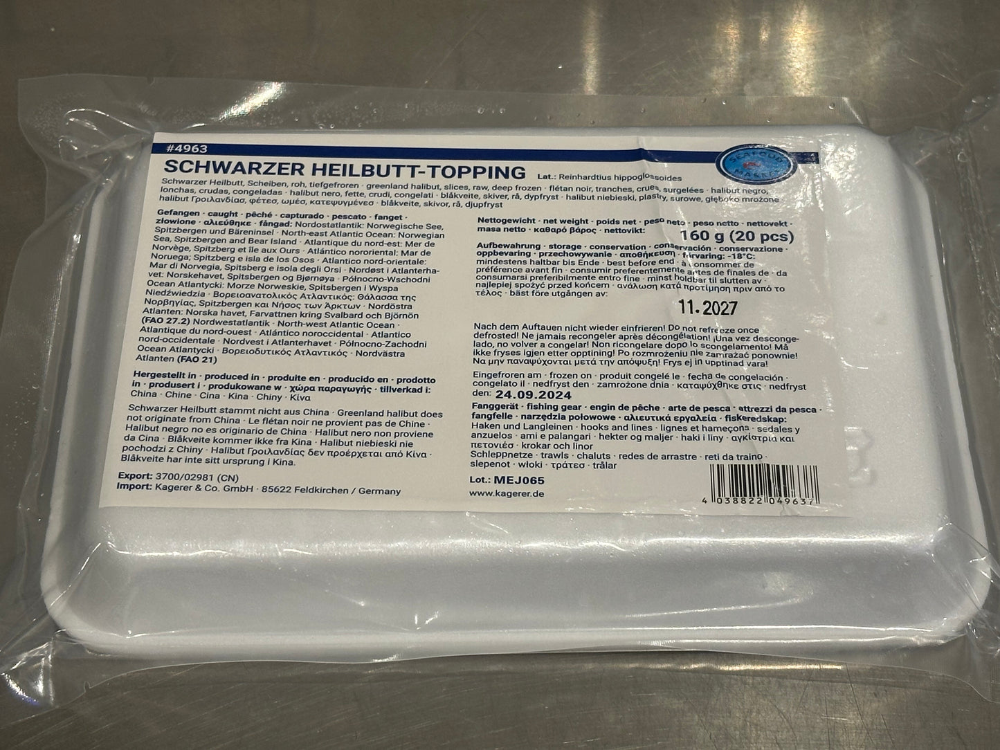 SLICED HALIBUT KAREI 切片左口魚/大比目魚 20PCS 160G